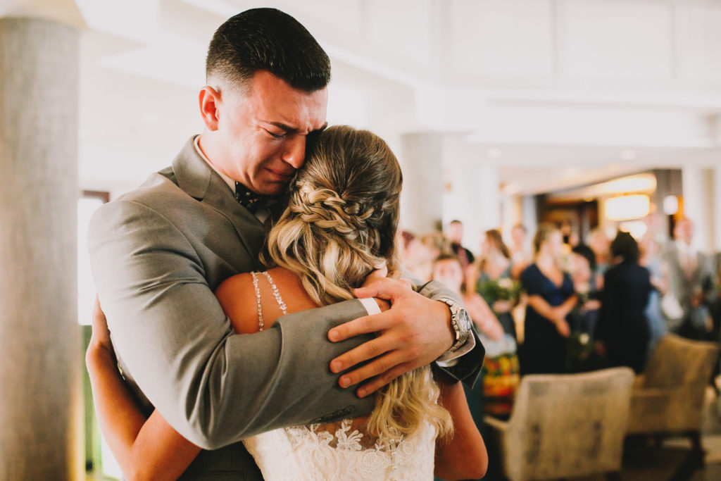 Southern California Wedding photographer favorite moment of emotional first look
