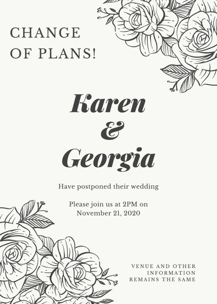 Tips on Postponing your wedding and custom announcements