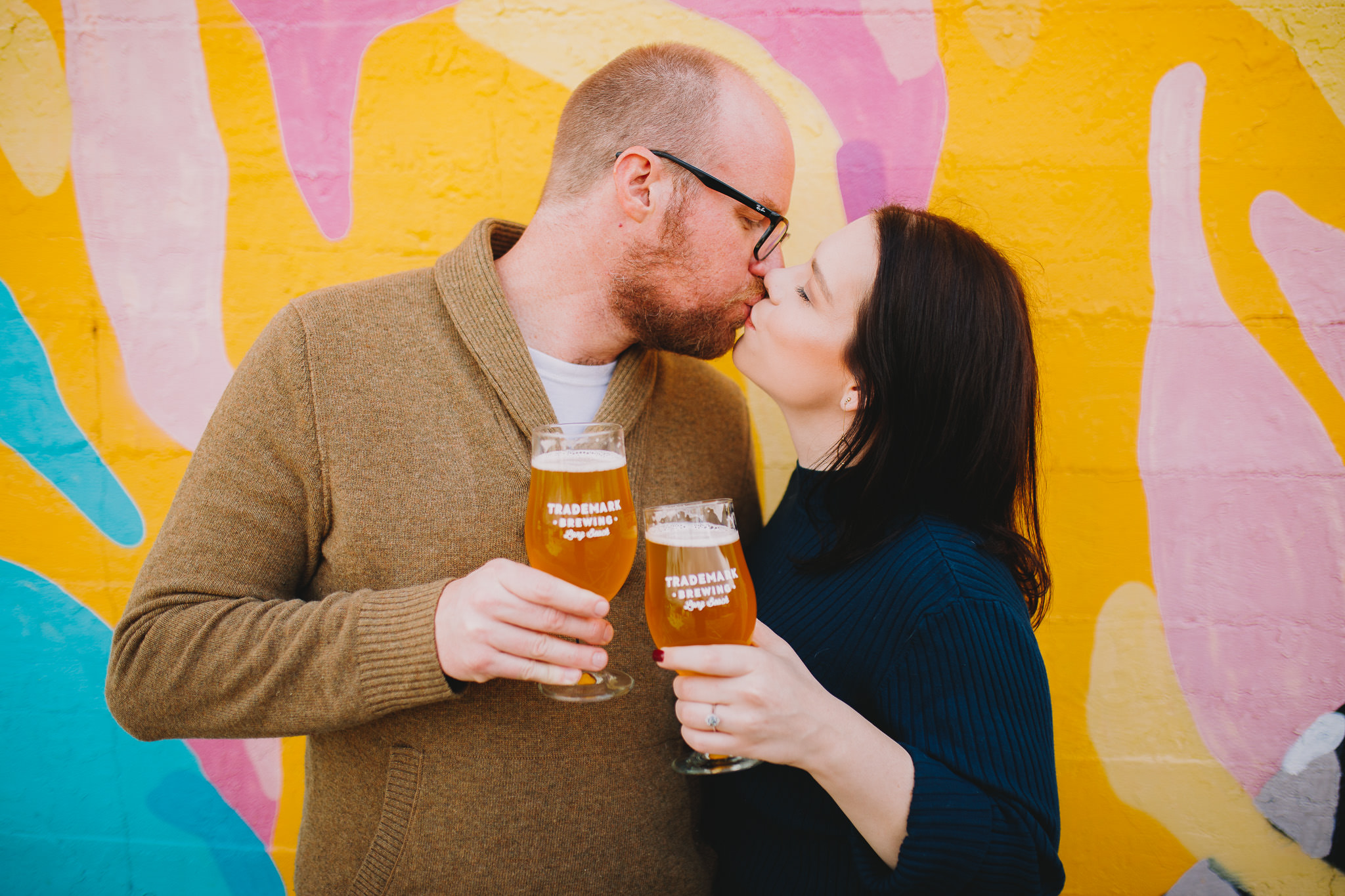 Long Beach California Engagement Session at Trademark Brewing Beer