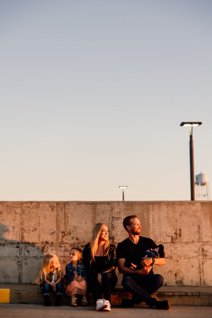 2023 Family Fall Mini Session at Long Beach Parking Garage with Urban Vibes